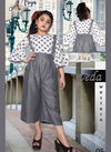 Dark Gray Colour Latest Heavy western Designer Fancy Two pis Digital Print Poli Rayon Top And Pent designer Kids Colletion Veda 05